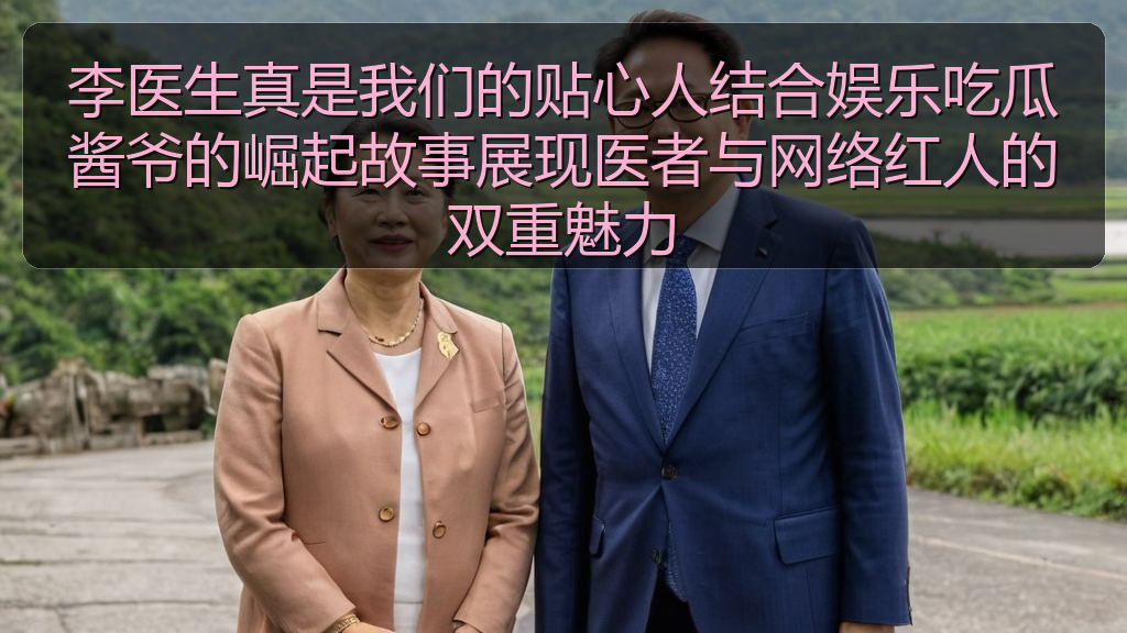 李医生真是我们的贴心人结合娱乐吃瓜酱爷的崛起故事展现医者与网络红人的双重魅力