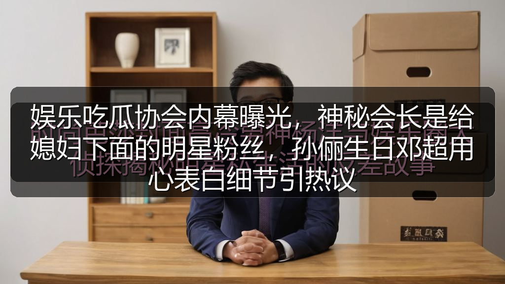 娱乐吃瓜协会内幕曝光,神秘会长是给媳妇下面的明星粉丝,孙俪生日邓超用心表白细节引热议